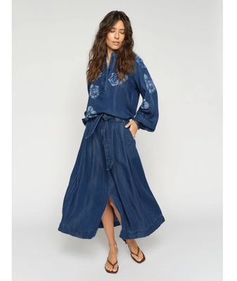 MOS MOSH Koda denim skirt – Dark blue