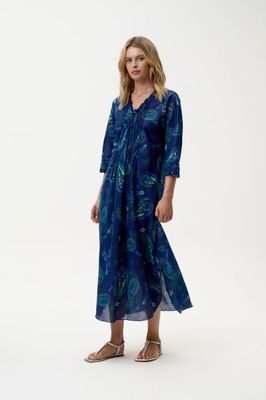ONE SEASON  LONG POPPY NAVY PAISLEY