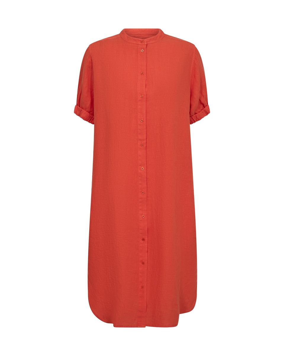  MOS MOSH ARLETH SS LINEN DRESS SPICY ORANGE