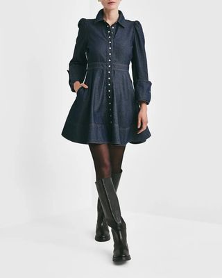 BY TIMO Denim Mini Dress Dark Blue 