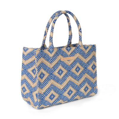 LUNA MOON BIG TOTE -LA RAMBLA GREEK BLUE 