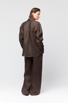 FWSS Linen Coastal Shirt Chocolate Brown