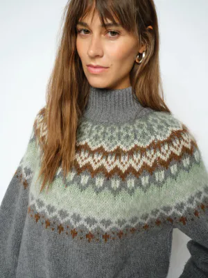 MOS MOSH MMDaya Fjord Highneck Knit Thunderstorm 
