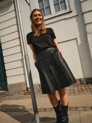 MOS MOSH MMAdelyn Leather Skirt Black 