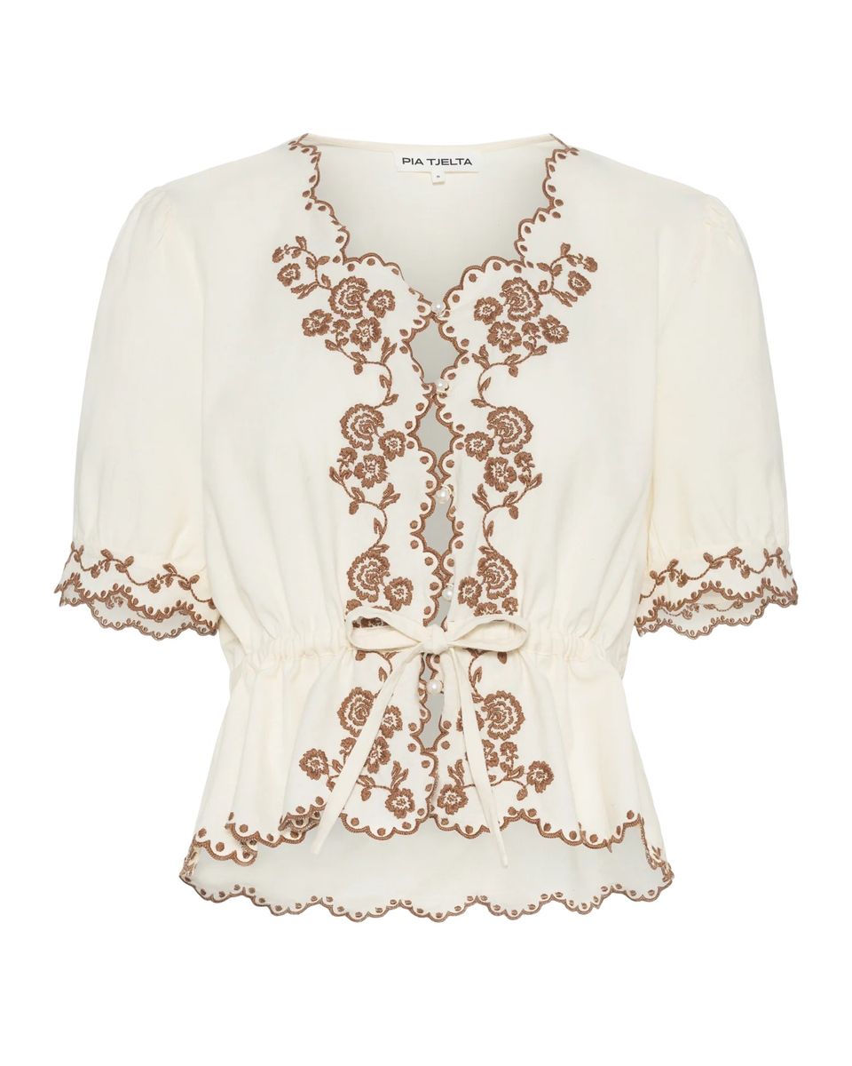 PIA TJELTA Hennie Blouse White/Clay