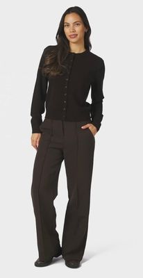 NEO NOIR Bina Wool Knit Cardigan Dark Brown 